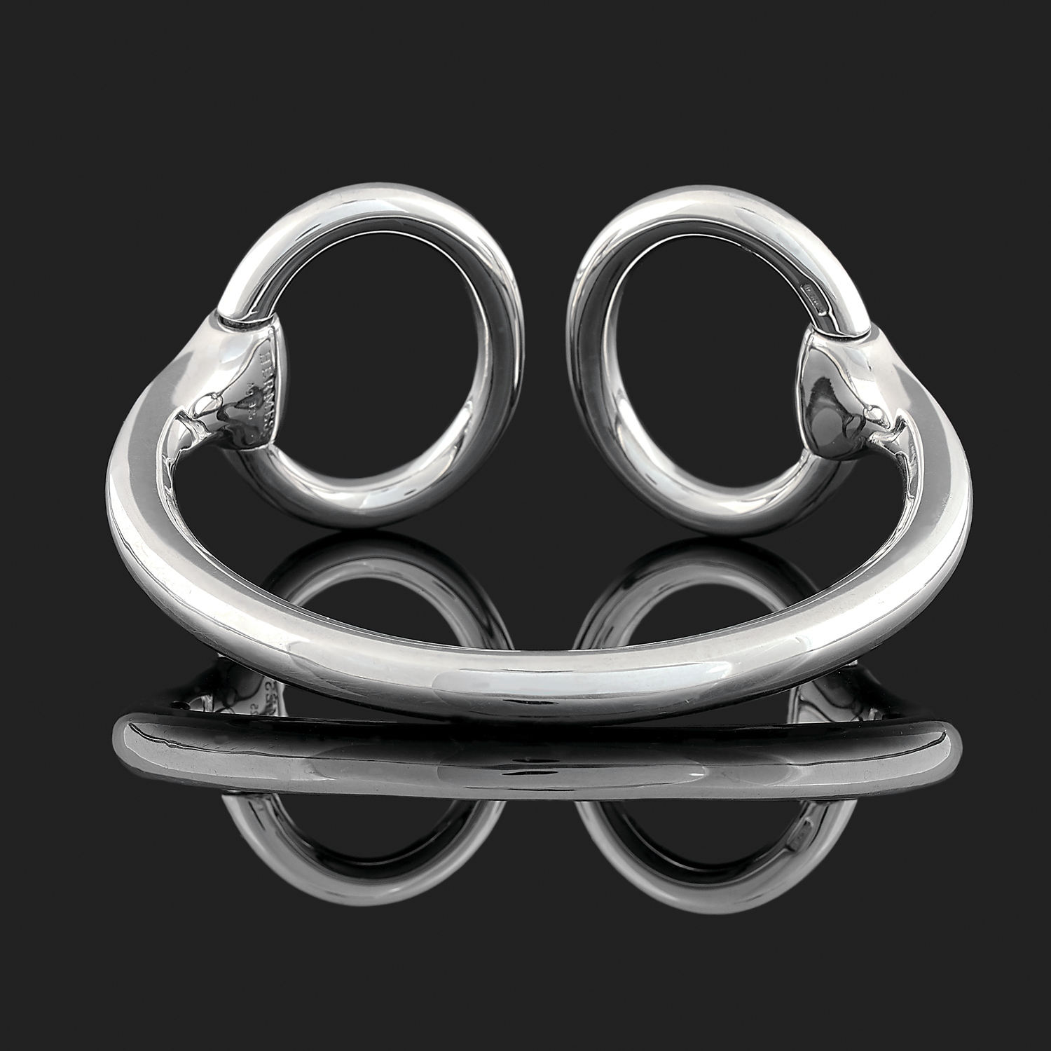 Authentic! Hermes Nausicaa 18K White Gold Diamond Horsebit