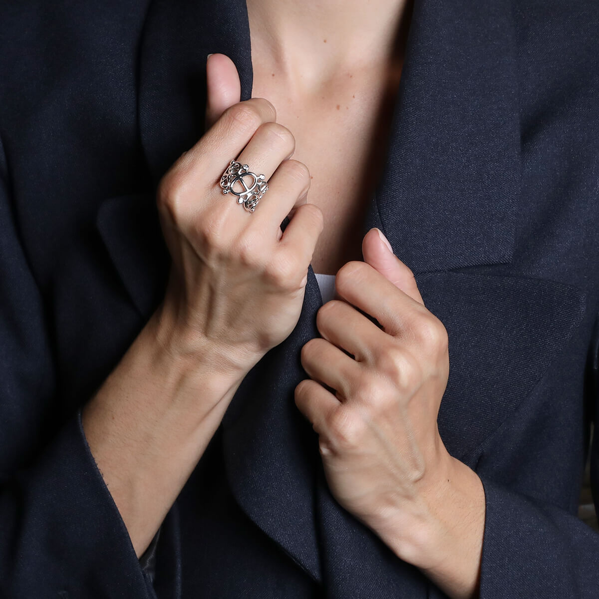 Hermès Chaîne d'Ancre diamonds and gold ring