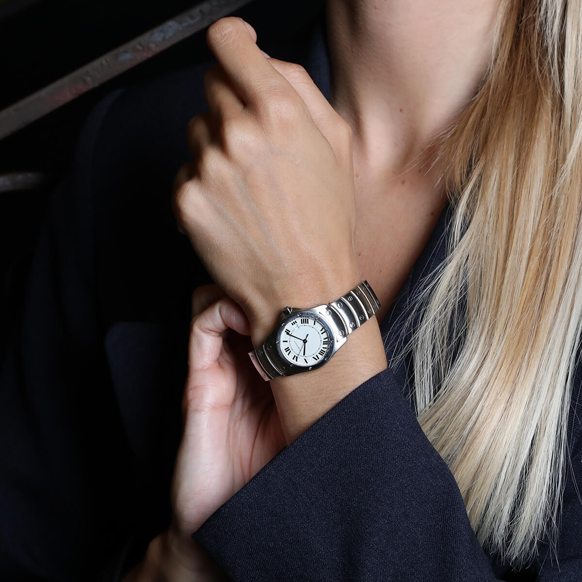 Cartier Santos ronde stainless steel watch