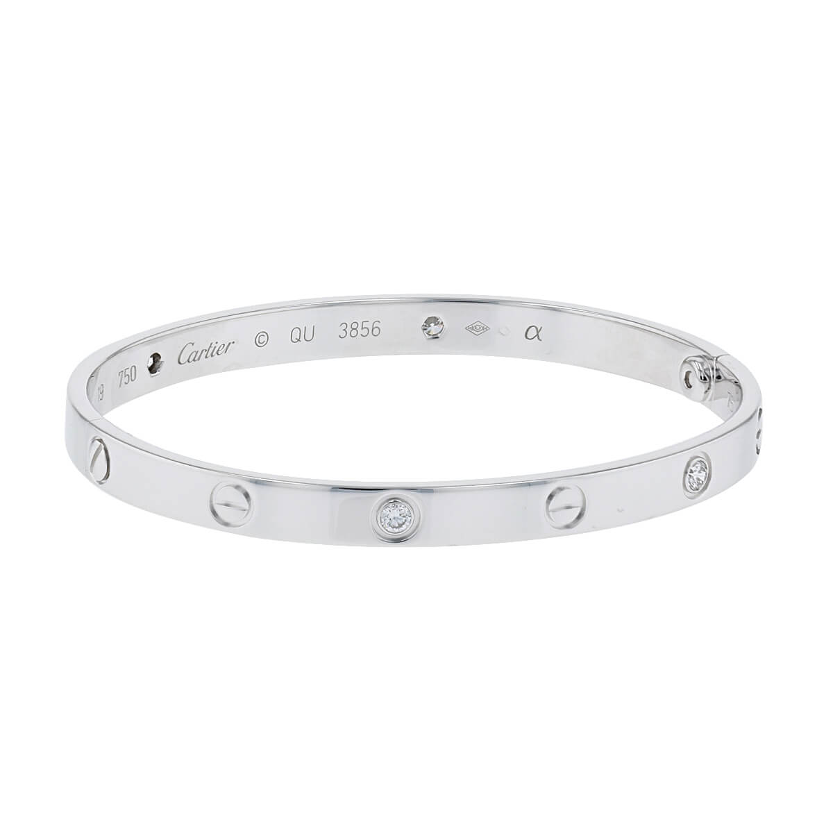 Cartier Love diamonds and gold bracelet Size 19