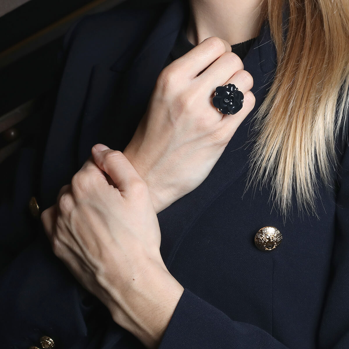Chanel camelia ring sales