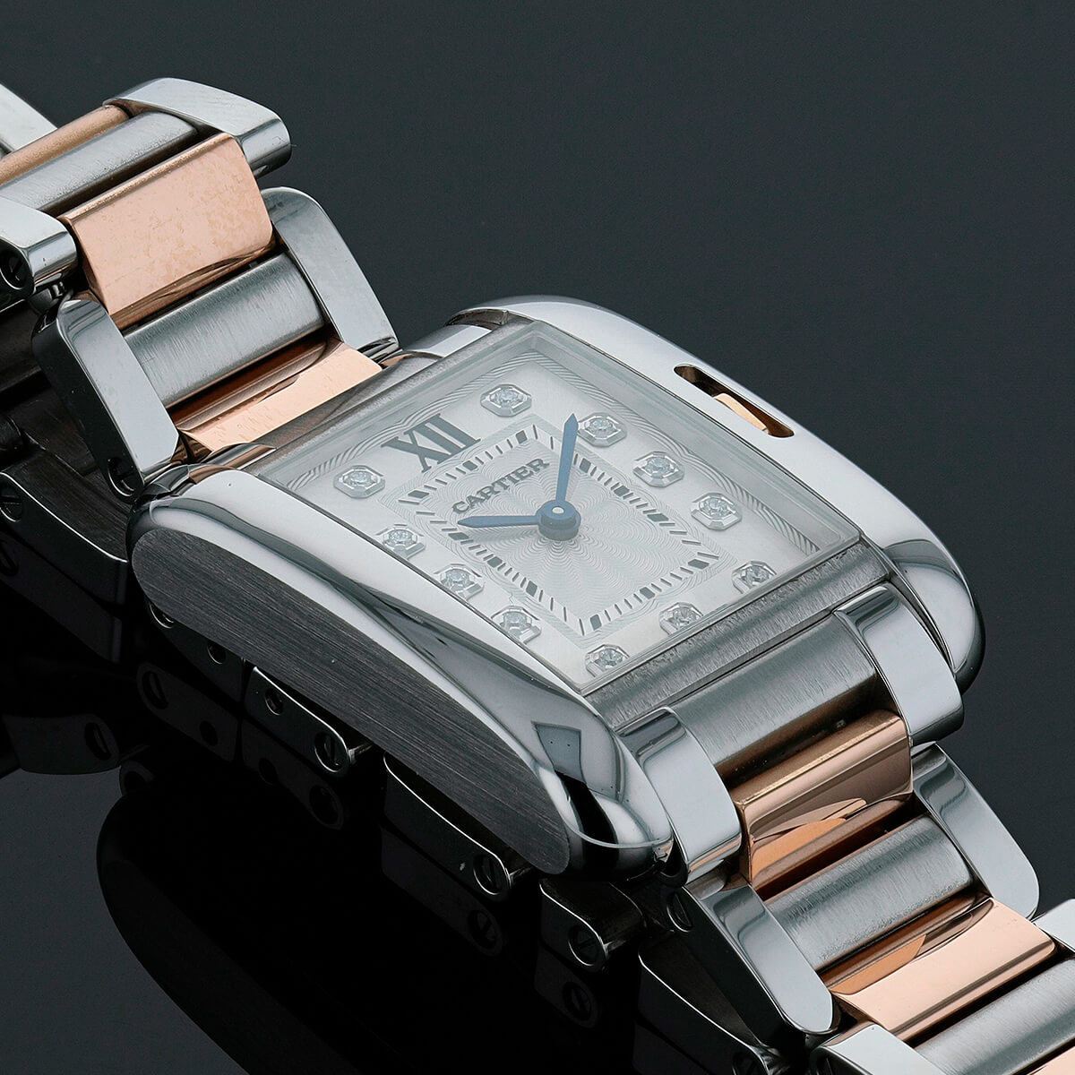 Cartier tank hotsell anglaise with diamonds