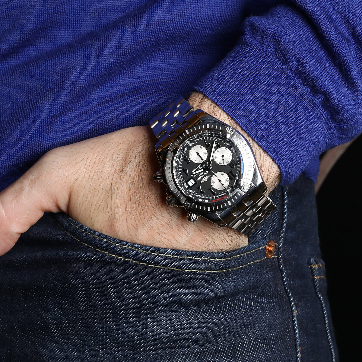 Breitling chronomat evolution leather strap top