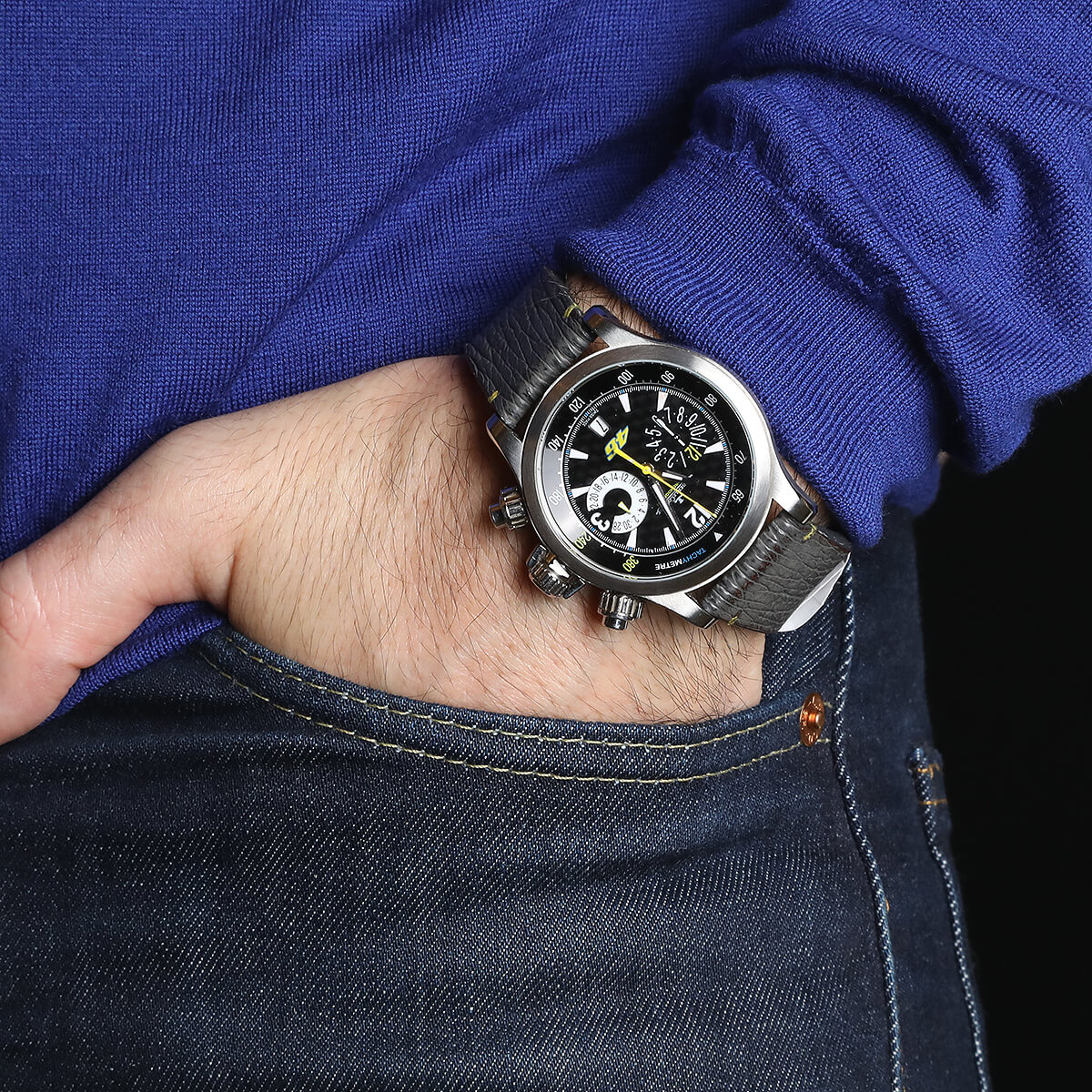 Jaeger Lecoultre Master Compressor Valentino Rossi stainless steel watch