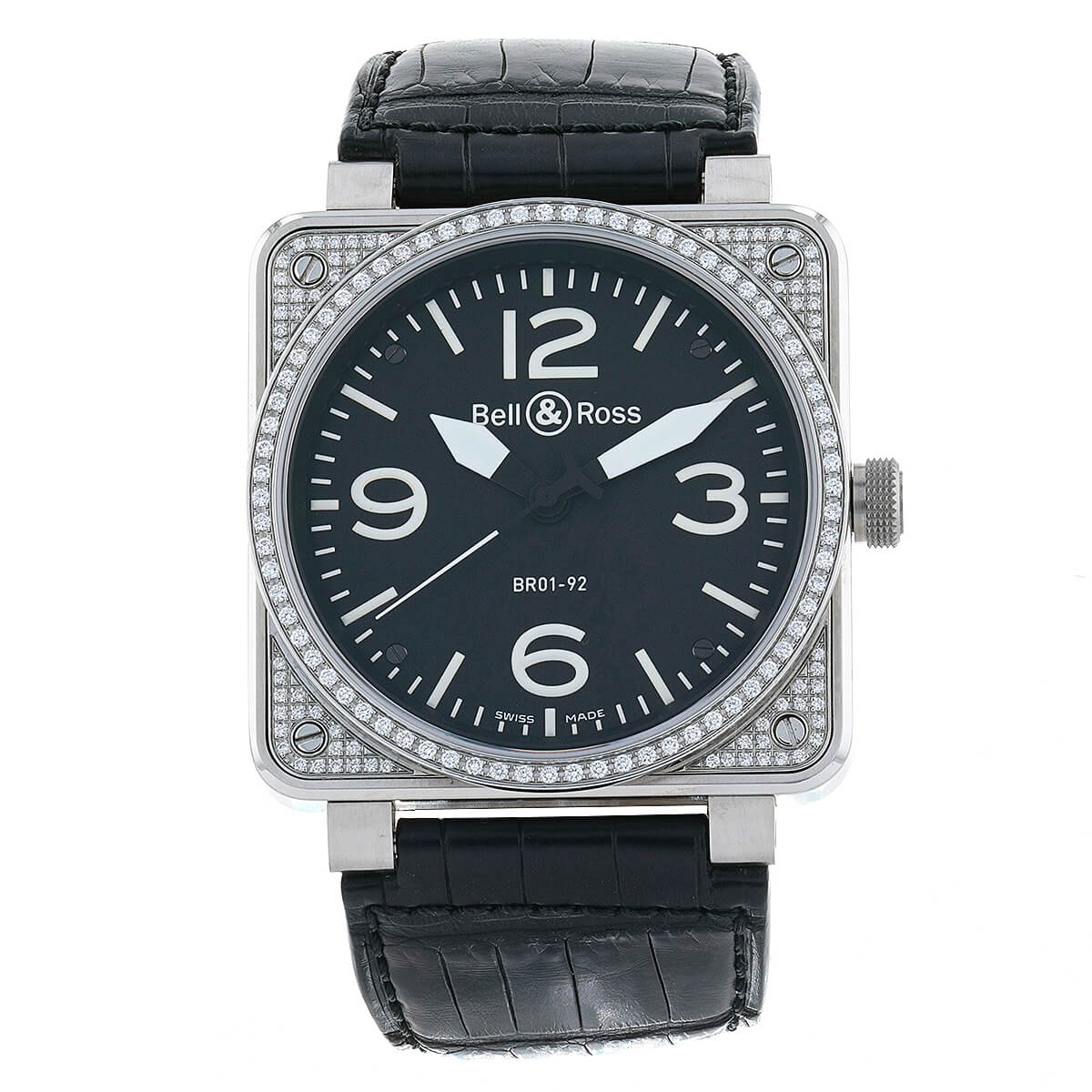 Bell Ross BR01 92 diamond and stainless steel watch