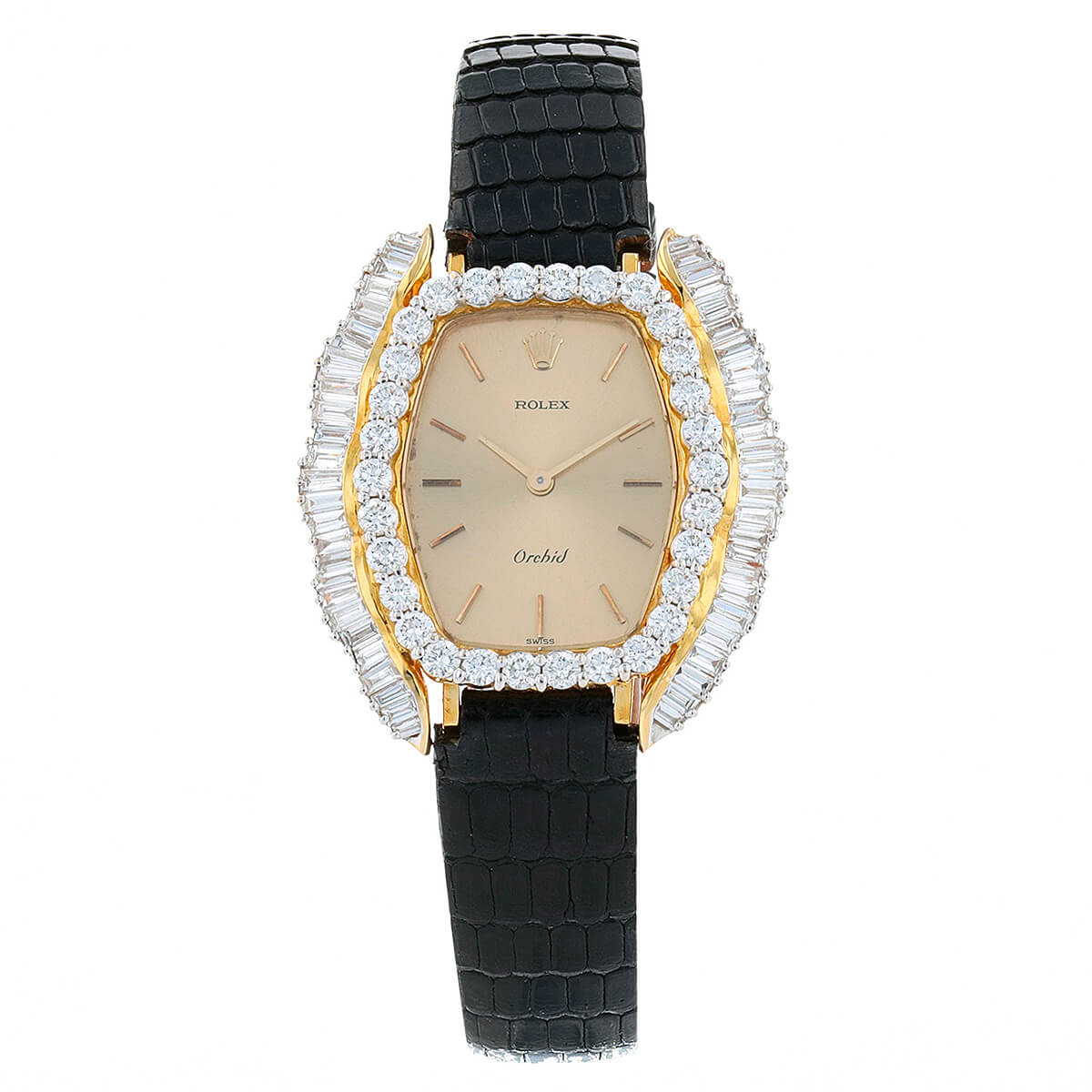 Rolex Orchid diamonds and gold watch