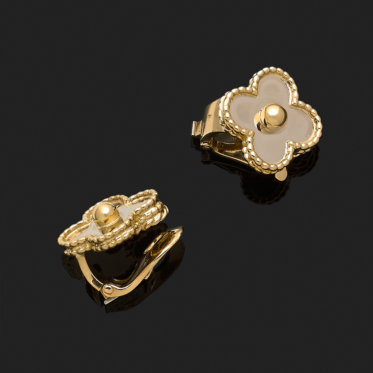 Van cleef alhambra vintage earrings discount