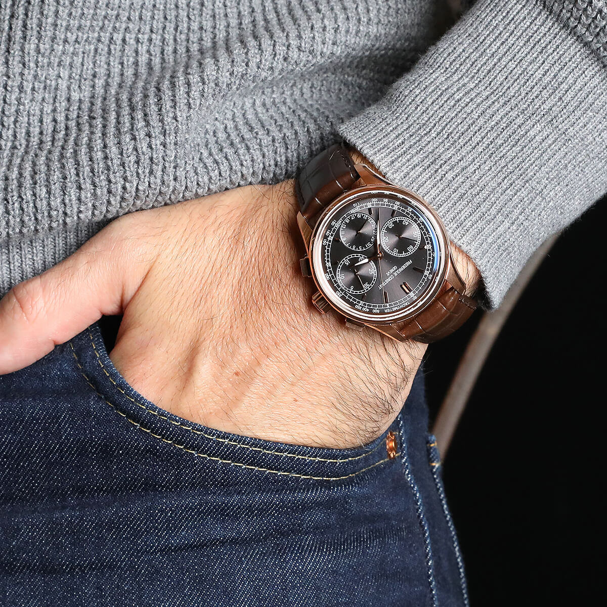 Frederique Constant Manufacture Flyback gold plated watch