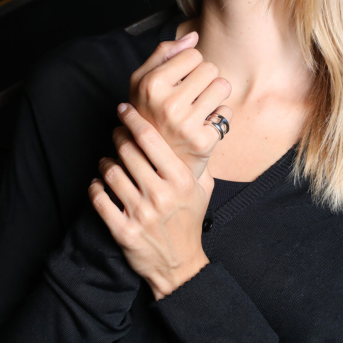 Hermes Osmose silver ring