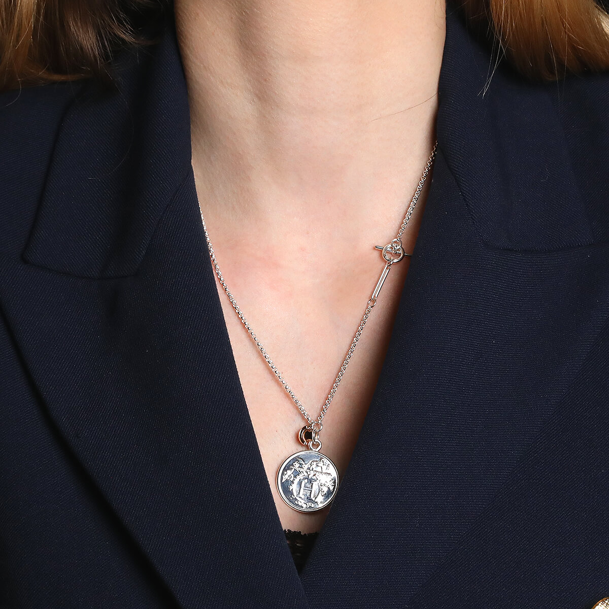 Hermès Ex Libris gold and silver necklace