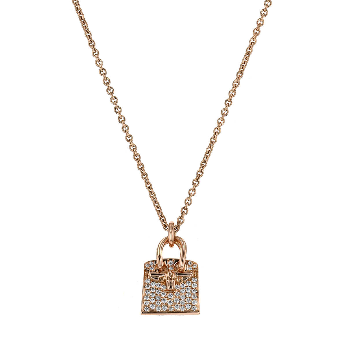Herm s Amulette Birkin diamonds and gold necklace