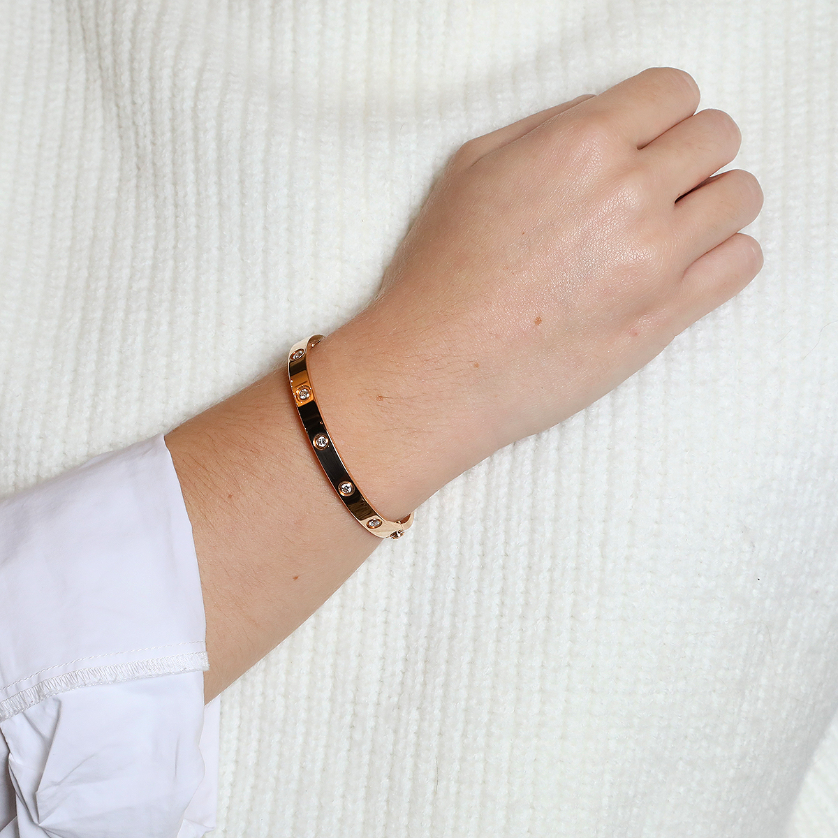 Cartier Love diamonds and gold bracelet Size 17