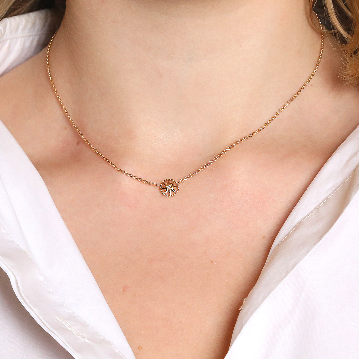 Dior Rose des Vents diamond and gold necklace