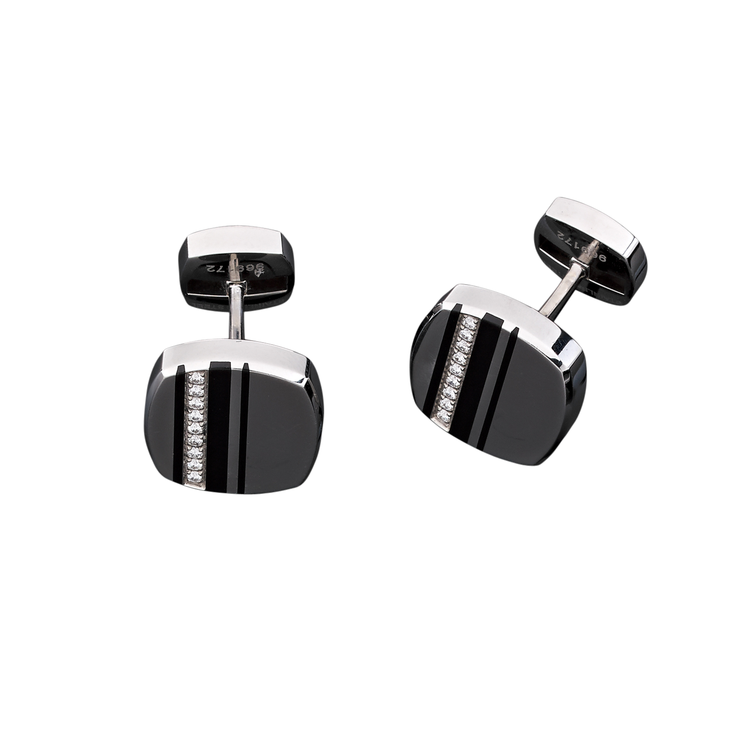 Boutons de manchettes métal doré damasquin or de Tolède damasquiné noir Espagne - Montres & Bijoux