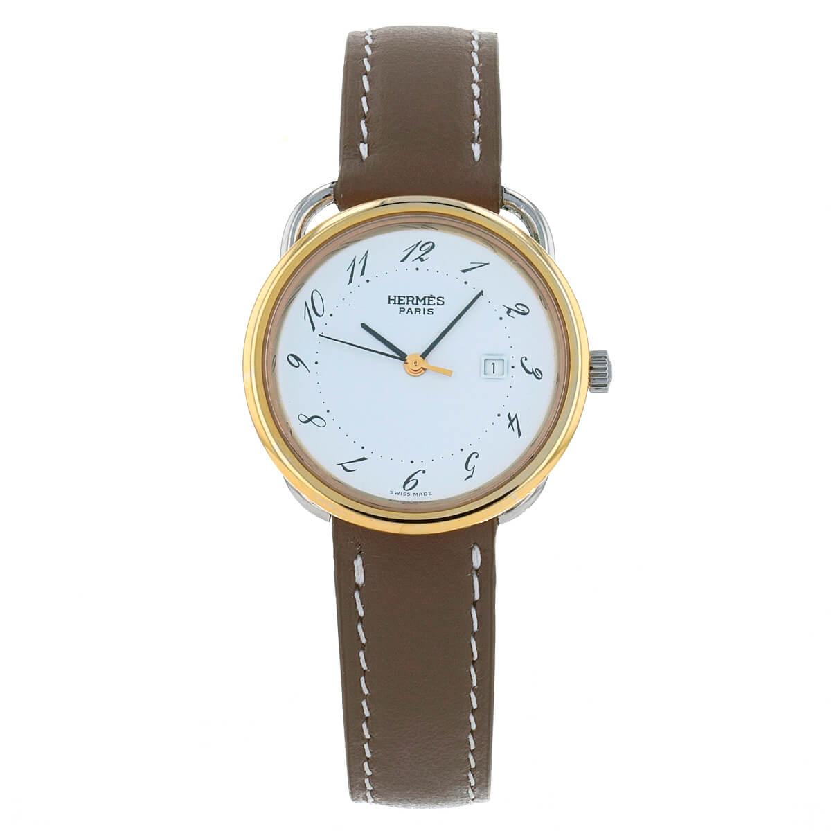 HERMES ゴールド ARCEAU 電池式 HERMES ゴールド ARCEAU 電池式 Hermès Arceau gold and stainless