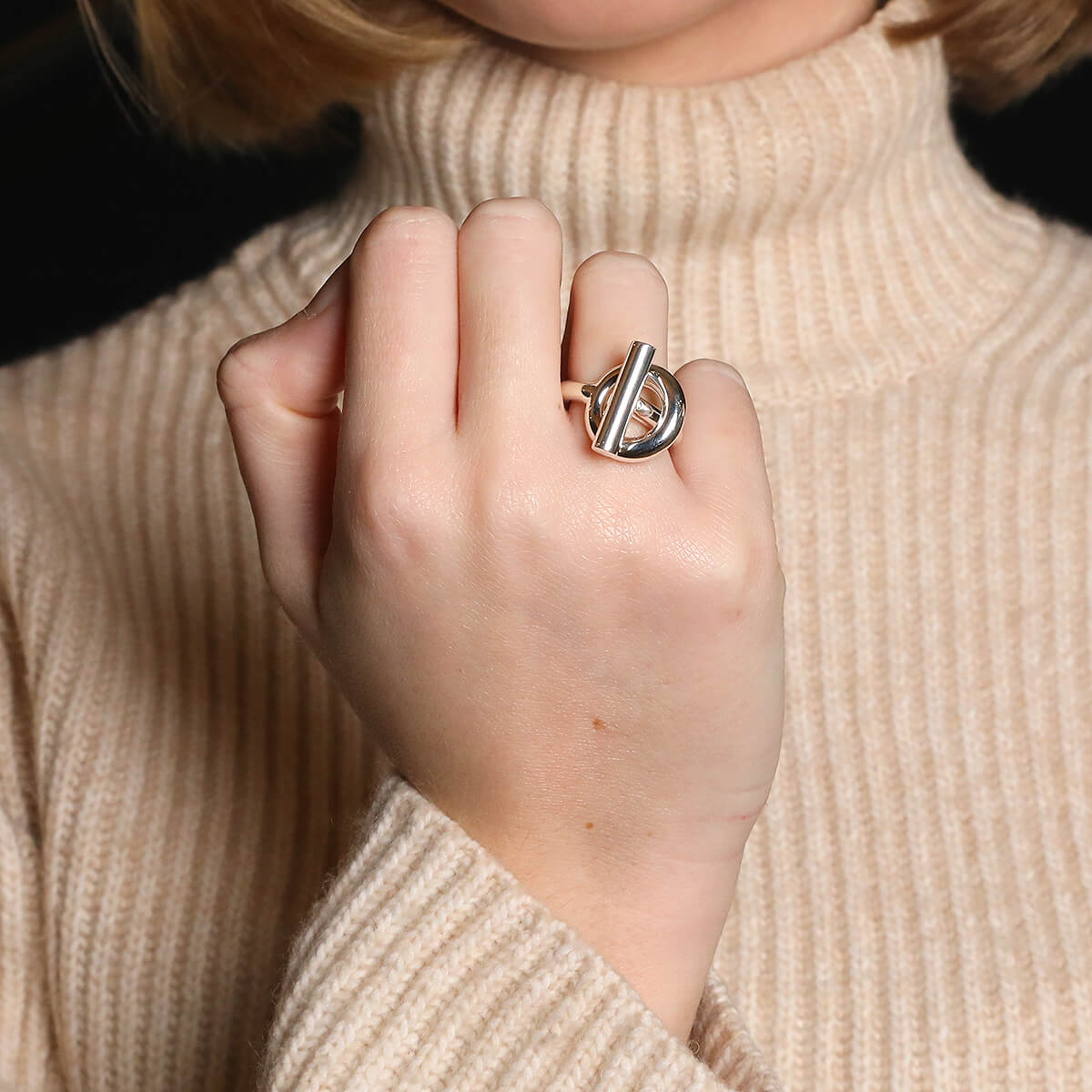 Hermès Echappée silver ring