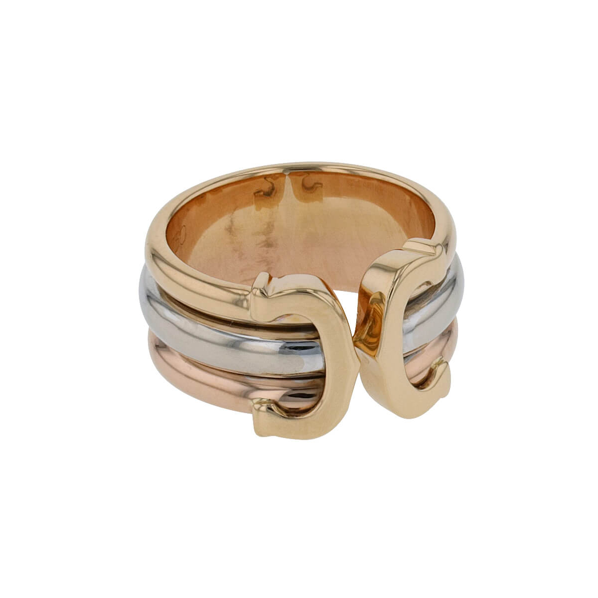 Cartier Double C three tones gold ring