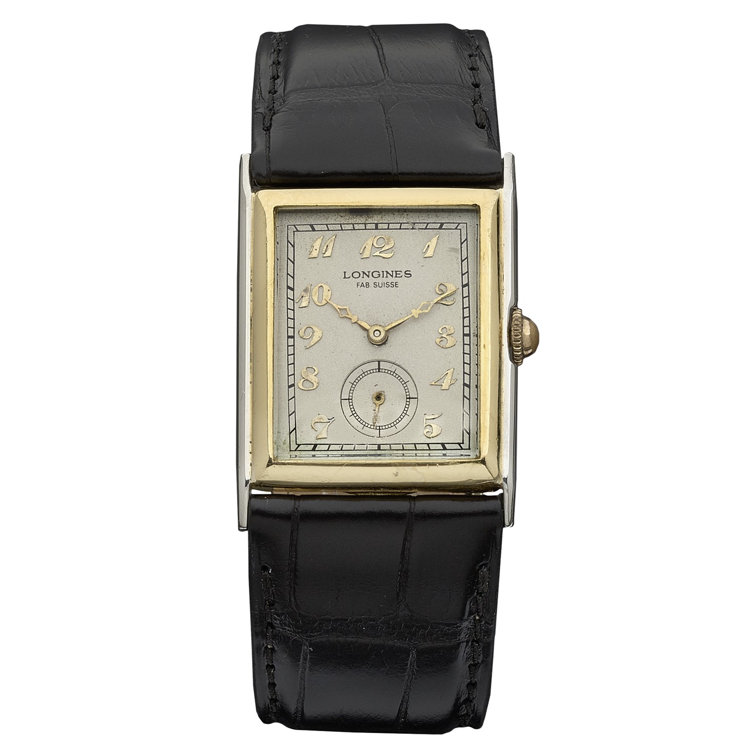 Longines rectangular gold watch hot sale